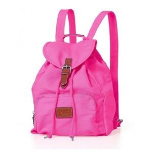 Vintage 2012 Victoria's Secret VS PINK Neon Hot PINK Backpack Travel bag - Picture 1 of 12